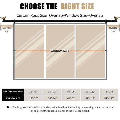 KVEEO outdoor-use capable curtain rod for patios and room dividers