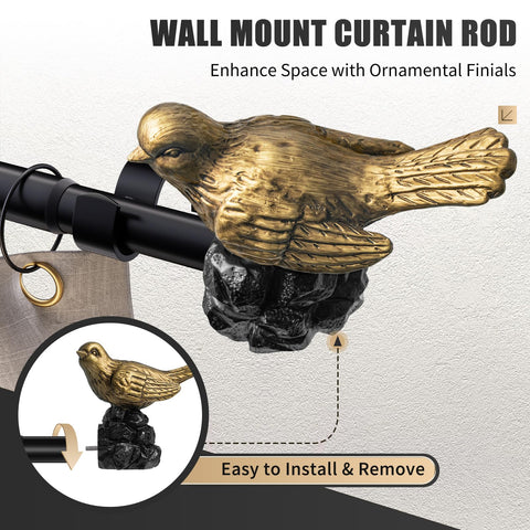 KVEEO vintage gold rod extended to 72 inches for versatile setups