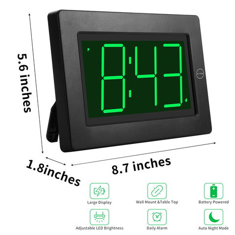 KWANWA battery-powered clock operating cordlessly for versatile placement.