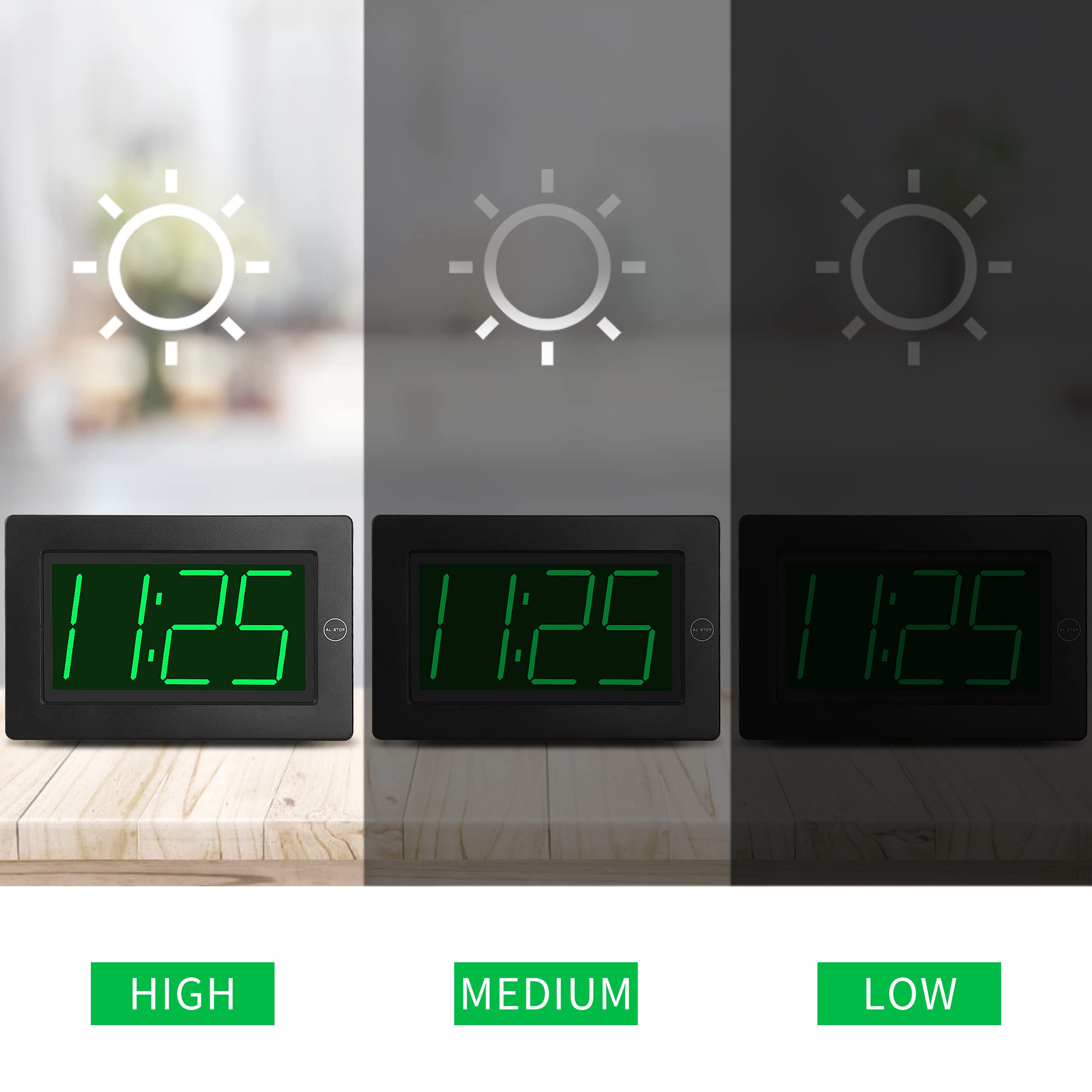 KWANWA gentle alarm starts softly and increases, offering a calm wake-up.