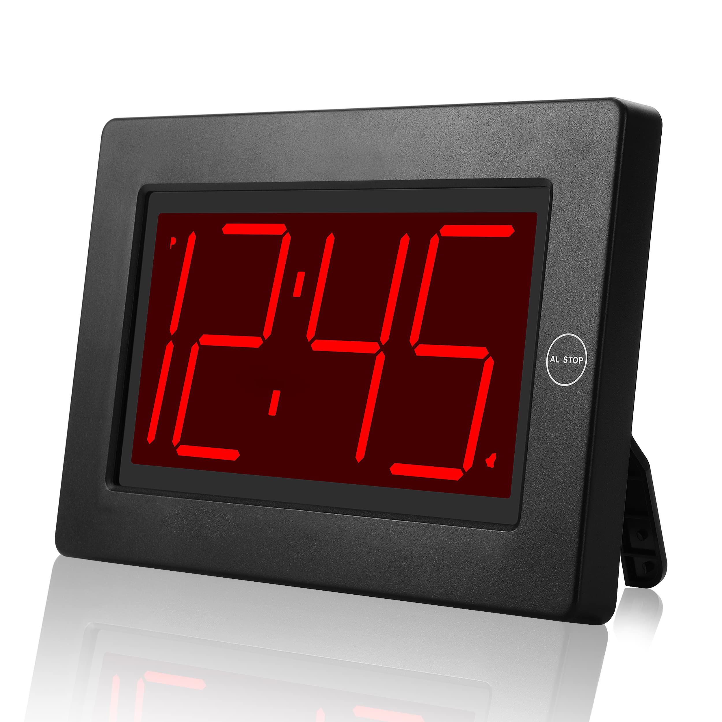 KWANWA large digital alarm clock with 3-inch LED display for easy reading from across the room.
