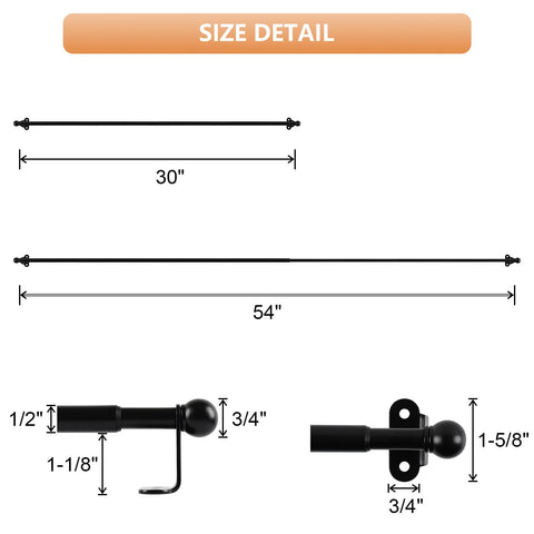 KXLIFE curtain rod with black ball finials adds modern décor.