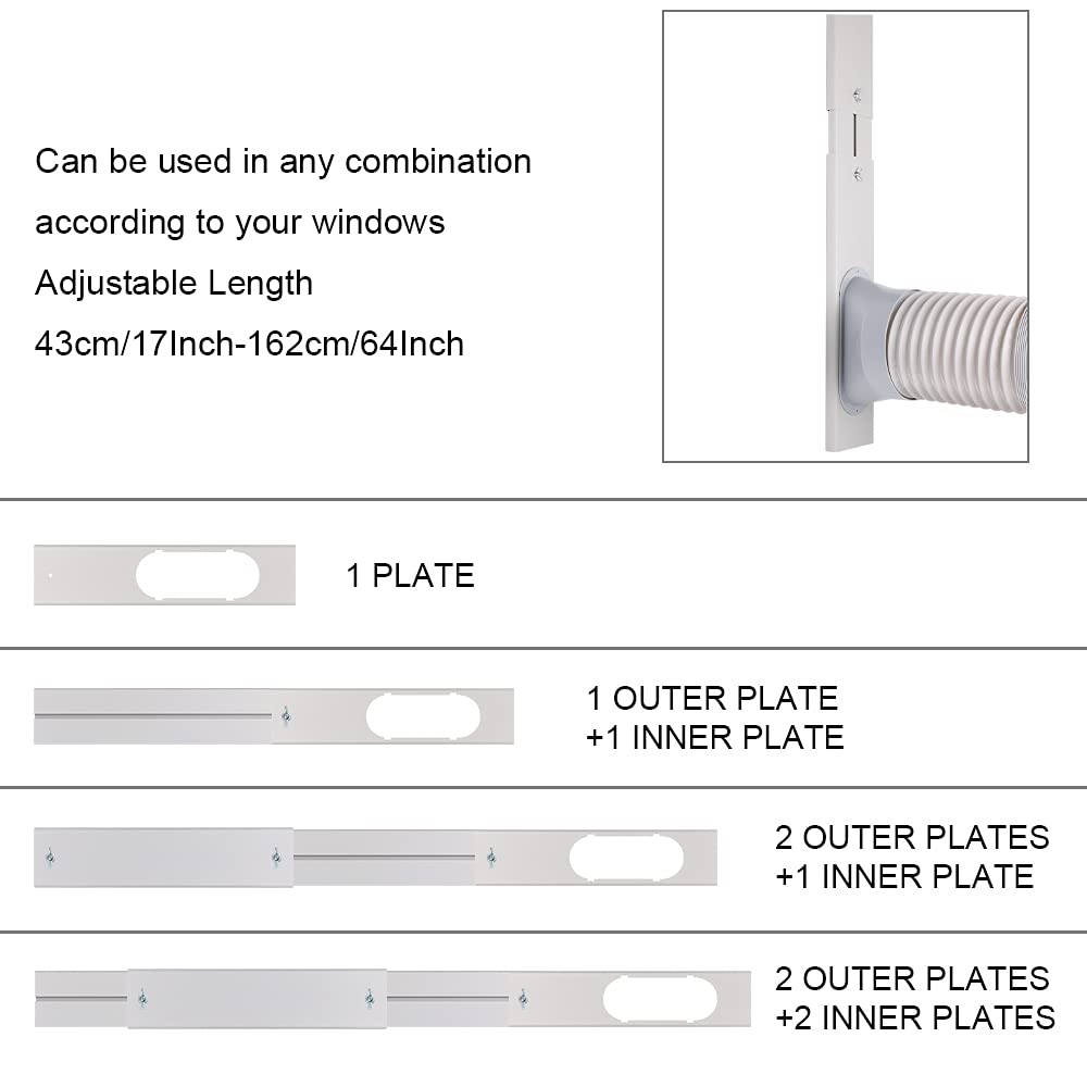 Kxuhivc adjustable inner plates adapted to window width.