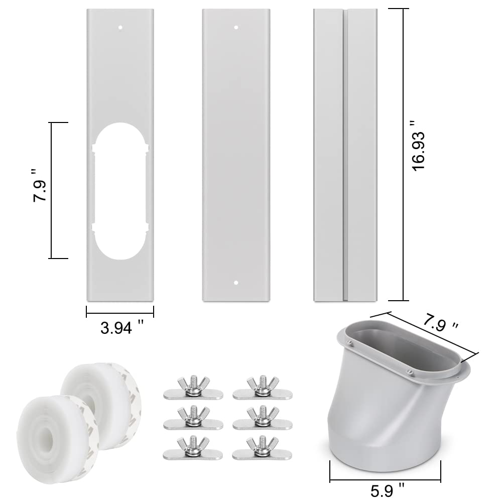 Kxuhivc window vent kit plates assembly enables adjustable length for sliding doors