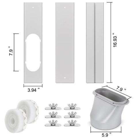 Kxuhivc window vent kit plates assembly enables adjustable length for sliding doors