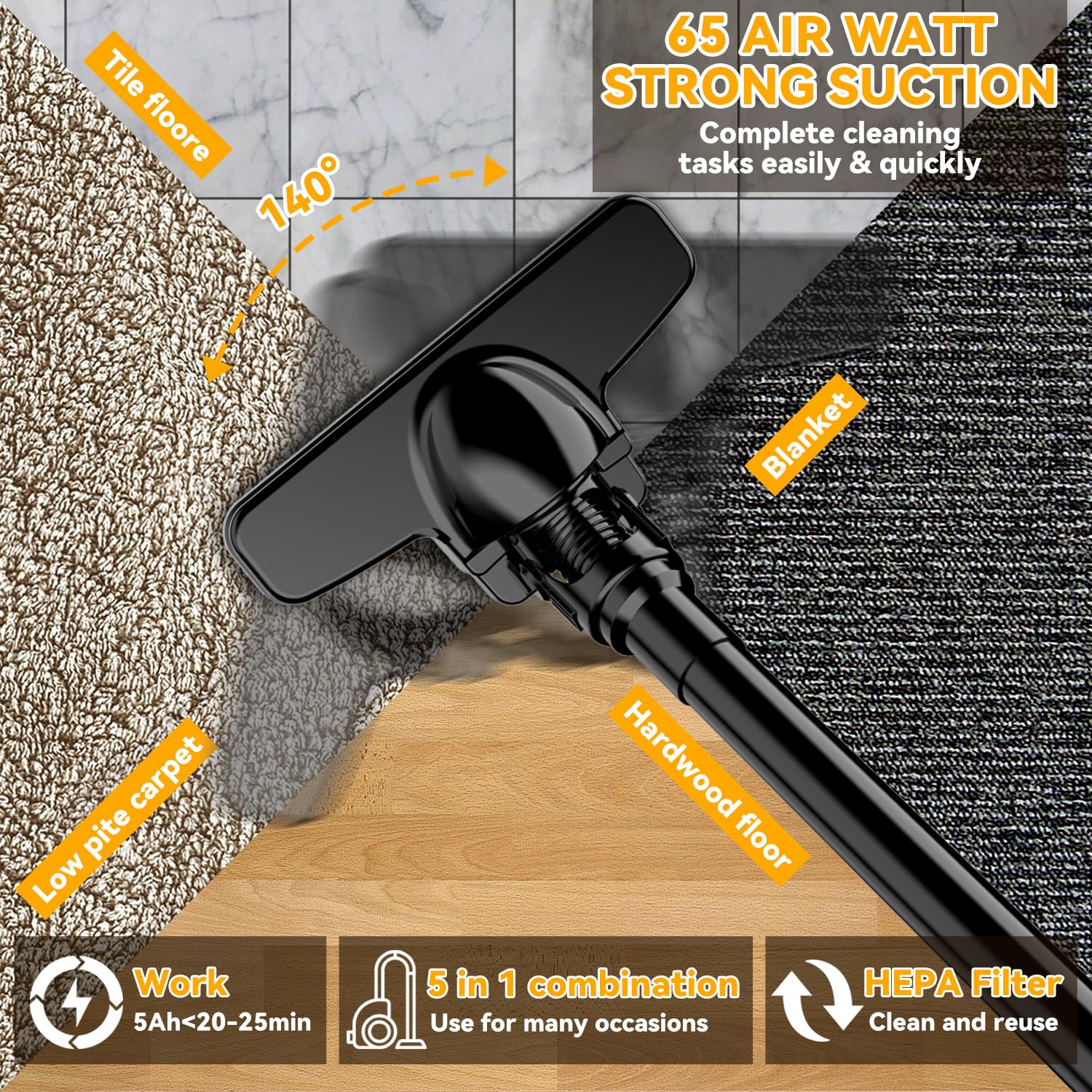 KXX quiet operation under 67 dB makes home cleaning unobtrusive.