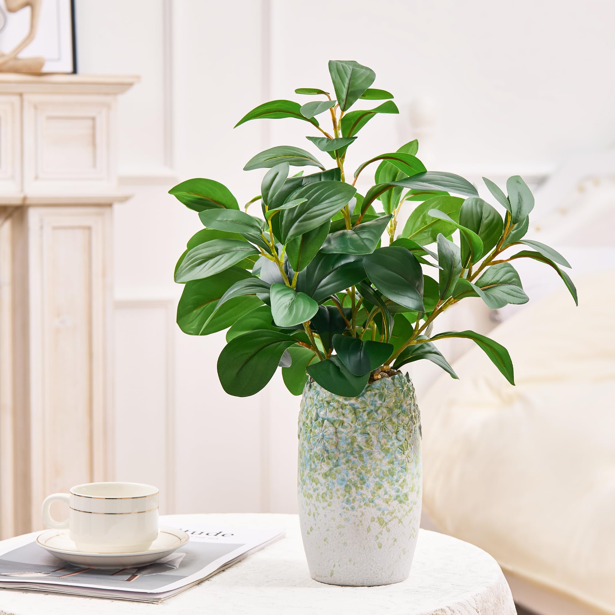 K&Y artificial fern and berry stems bring natural texture to desks and shelves.