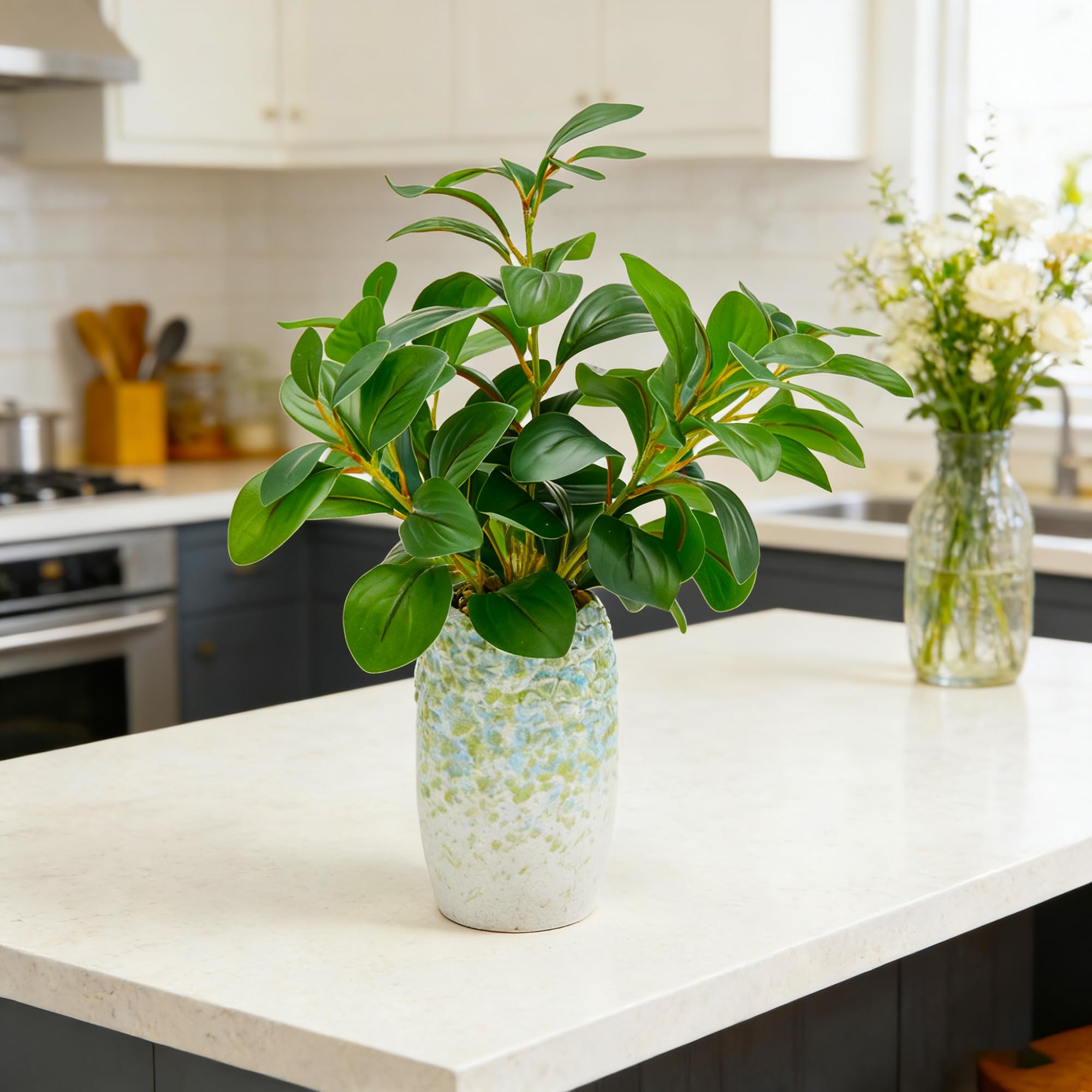 K&Y artificial shelf greenery brightens living areas with realistic finish.