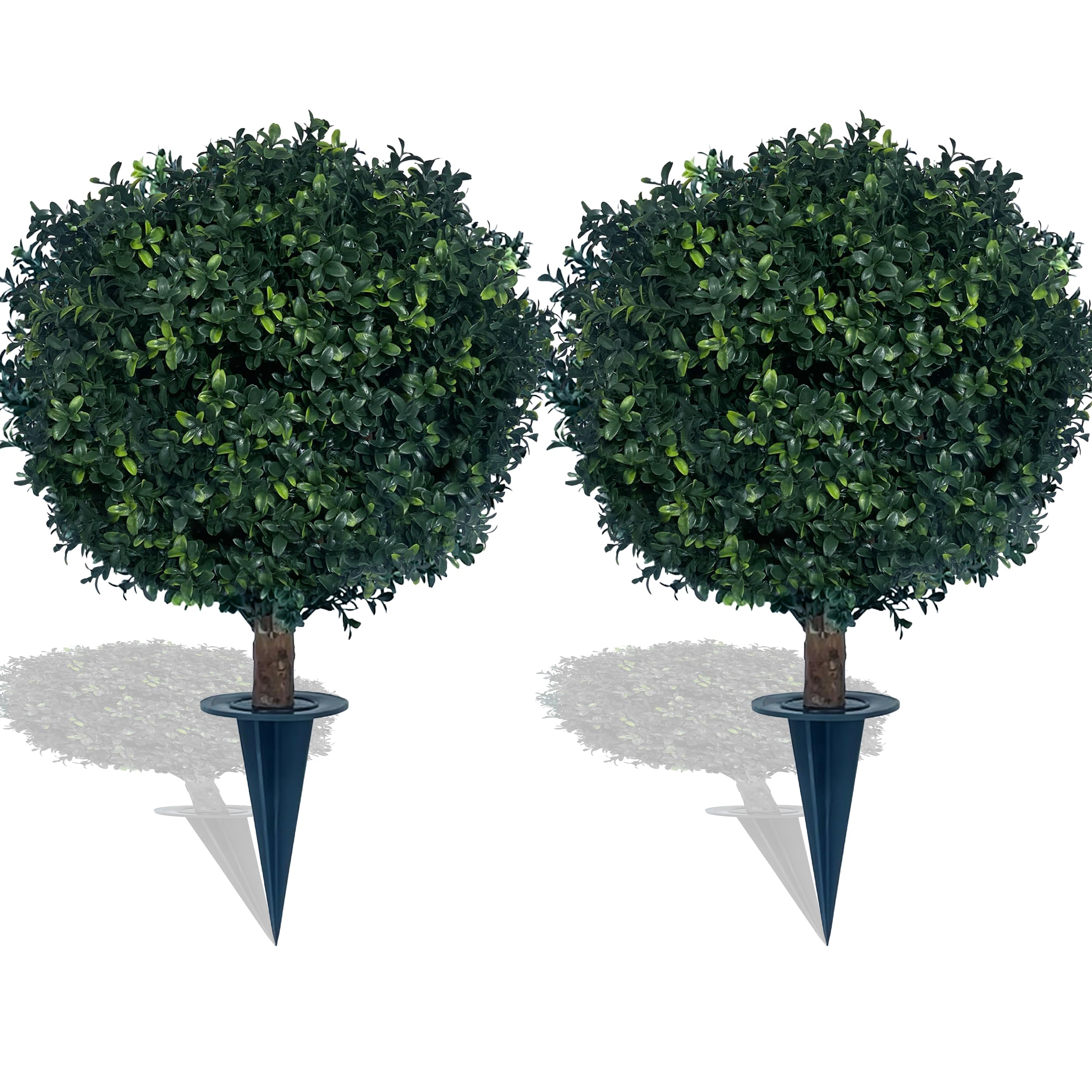 Kyesyes artificial boxwood ball bush 27-inch with spike for easy ground insertion.