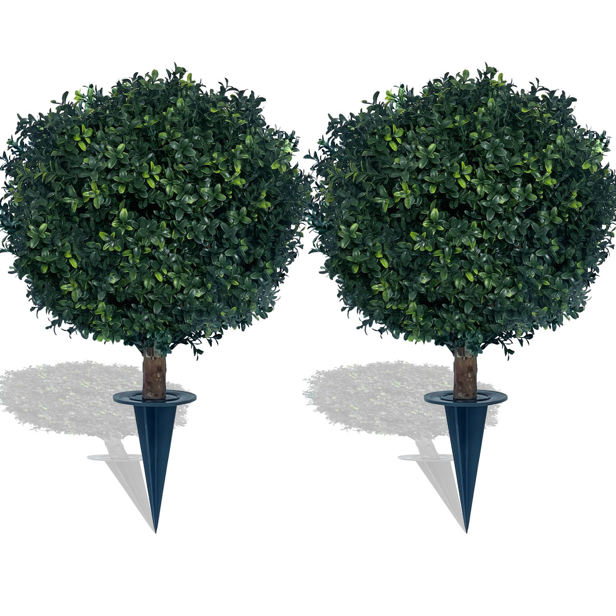 Kyesyes artificial boxwood ball bush 27-inch with spike for easy ground insertion.