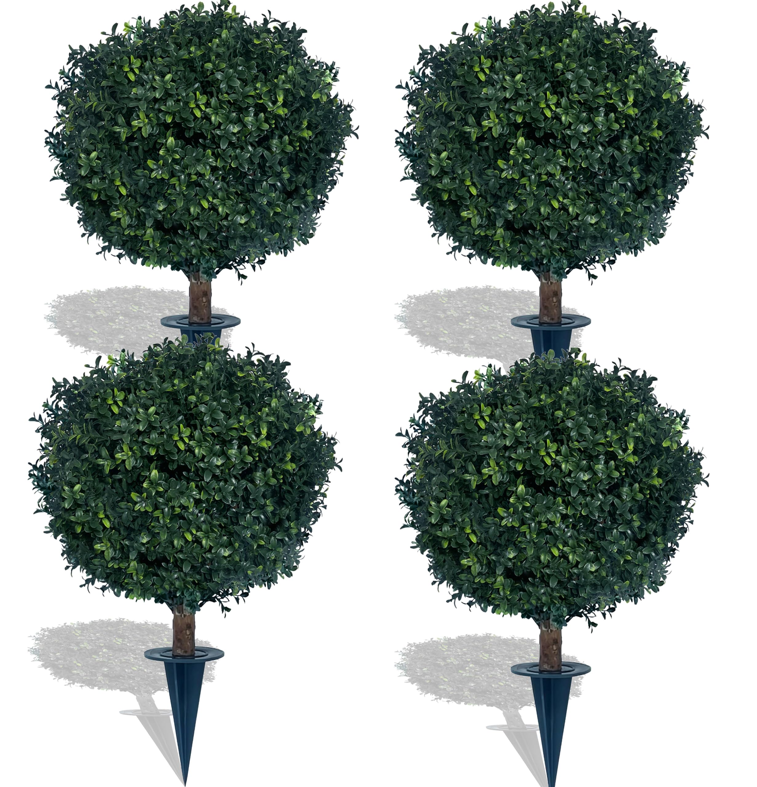 kyesyes artificial boxwood ball bush 27in with spike for easy ground planting