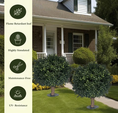 Kyesyes boxwood ball bush green with 18x18 diameter creates a lush focal point.