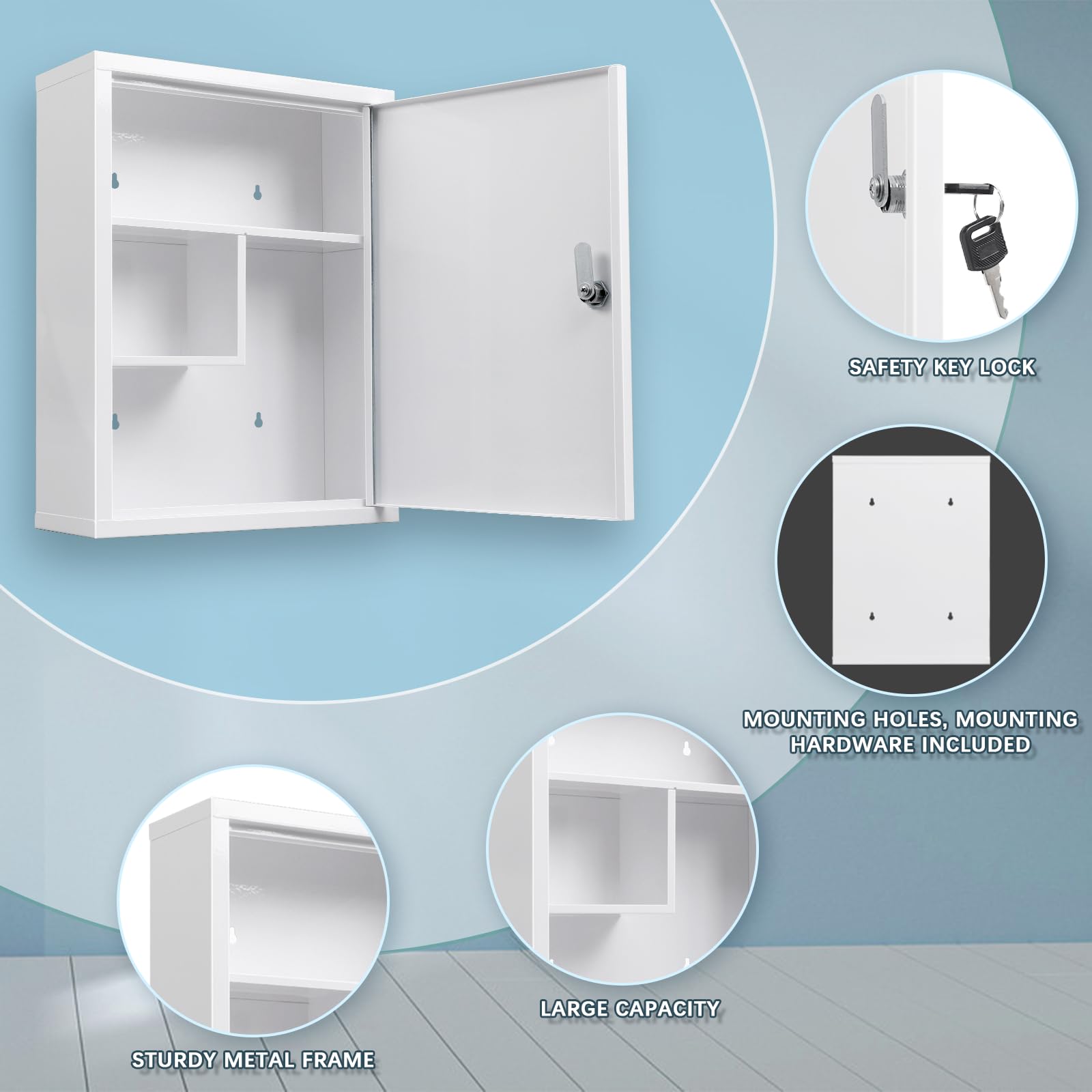 KYODOLED versatile cabinet for bathroom, office, or clinic use.