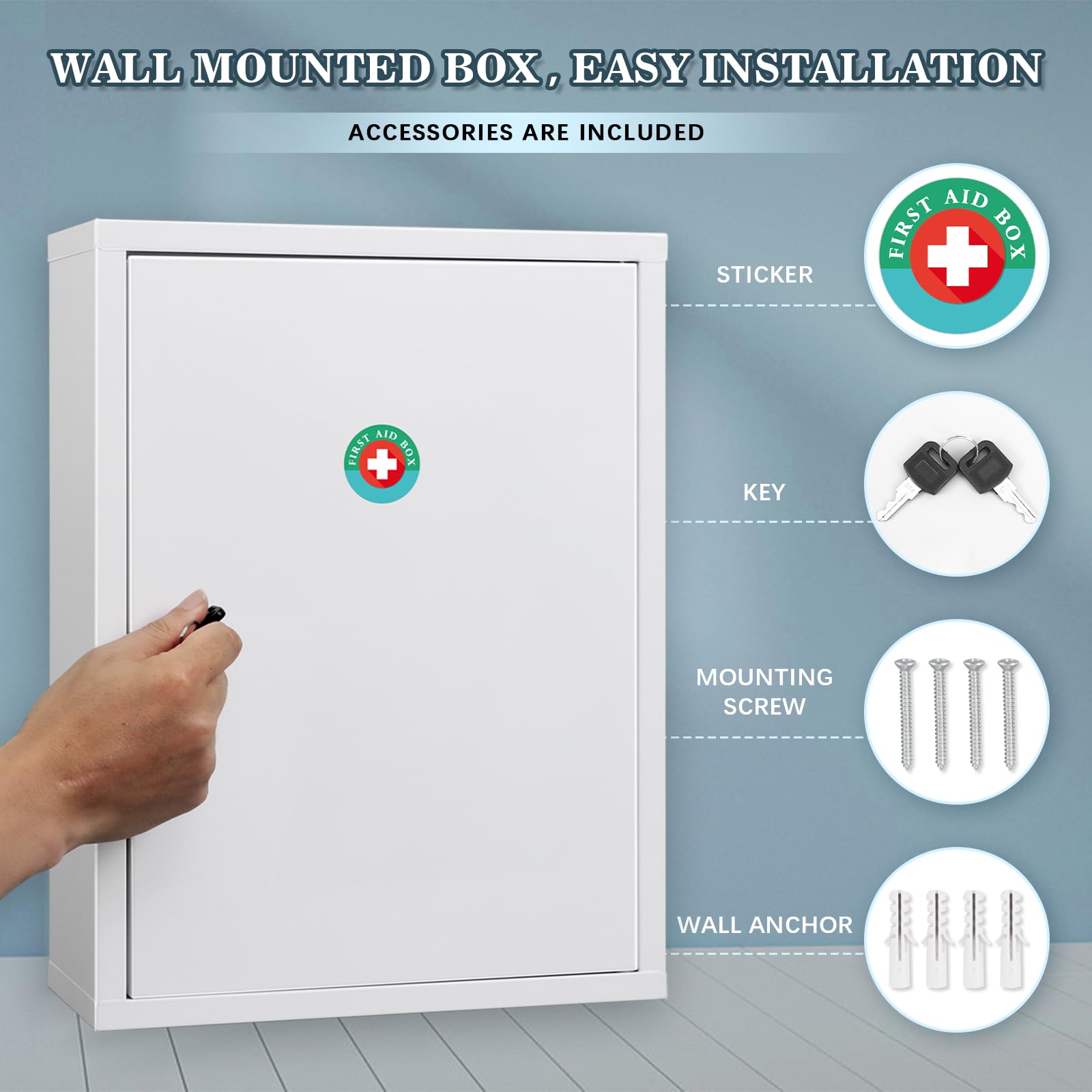 KYODOLED wall mount hardware and pre-drilled holes for quick installation.