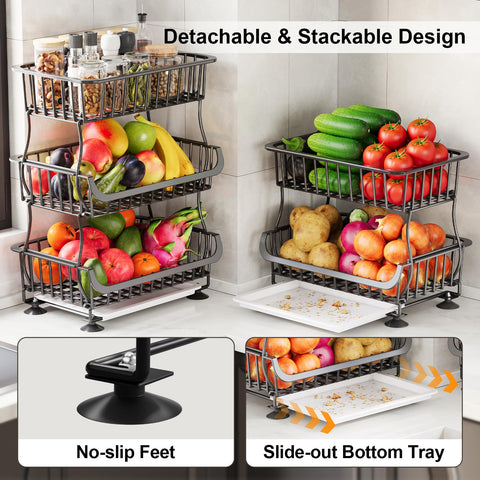 Kzeirm pantry storage rack side view highlighting ample capacity