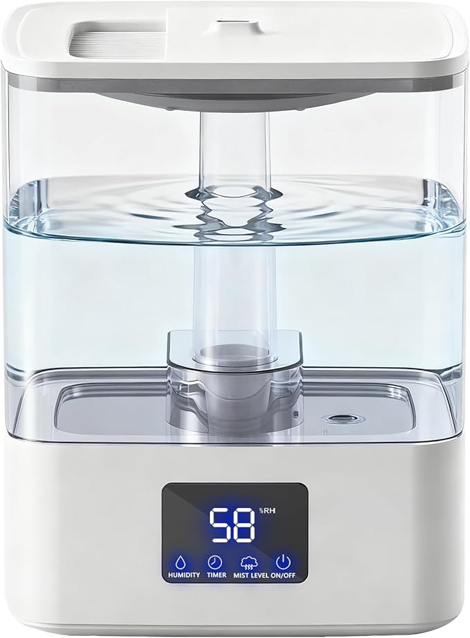 KZF 4L top fill humidifier front view supports quiet night air, ideal for bedrooms.