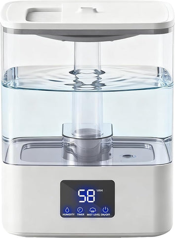 KZF 4L top fill humidifier front view supports quiet night air, ideal for bedrooms.
