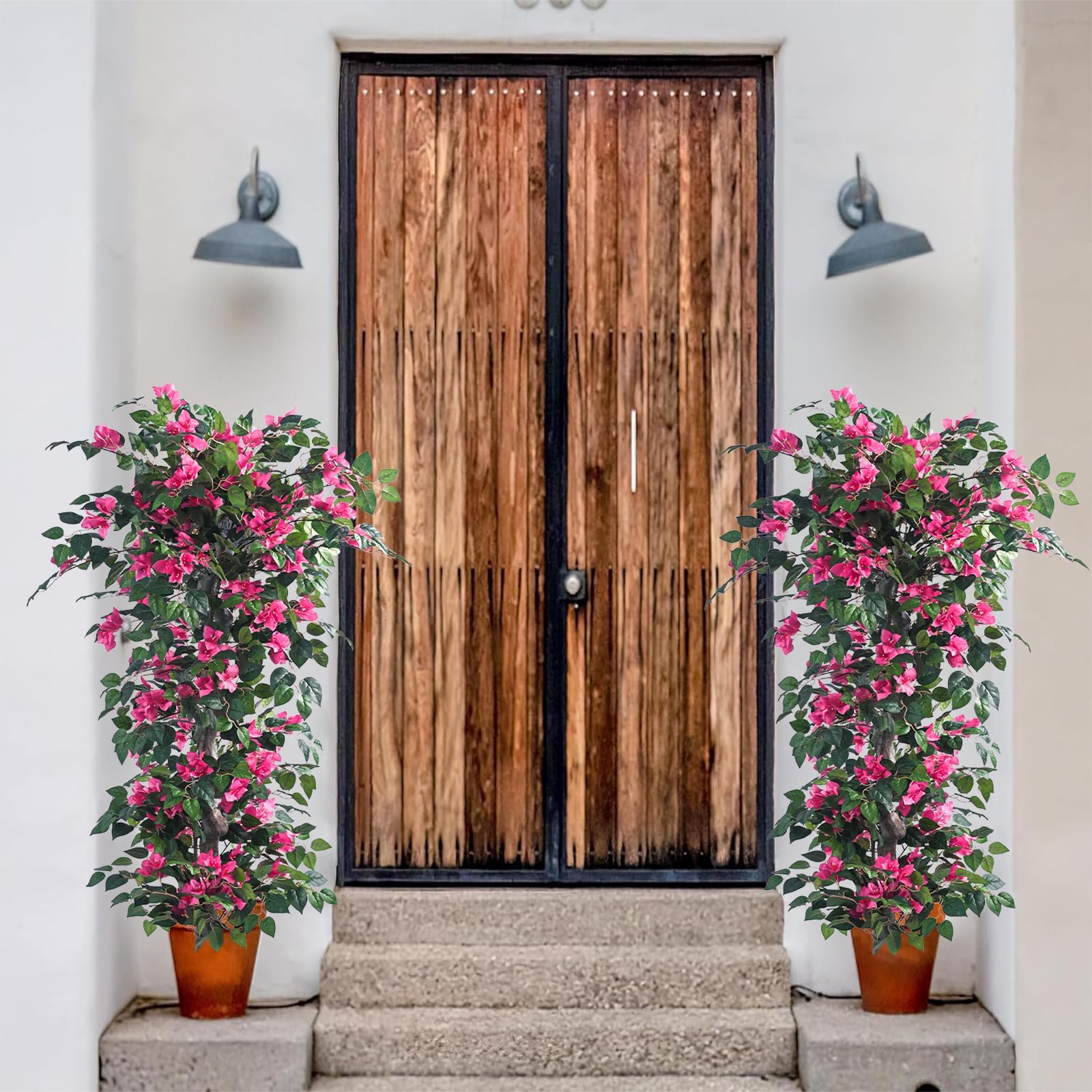 Kzztkz artificial bougainvillea tree 5ft pink garden porch scene brightens outdoor spaces.