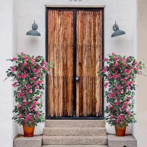 Kzztkz artificial bougainvillea tree 5ft pink garden porch scene brightens outdoor spaces.