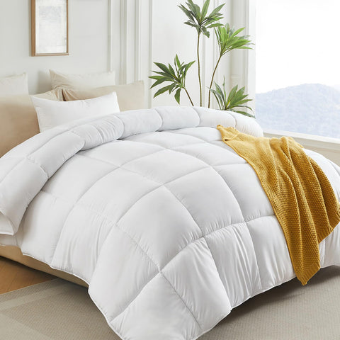 L LOVSOUL down alternative oversized king comforter top view showing plush all-season warmth
