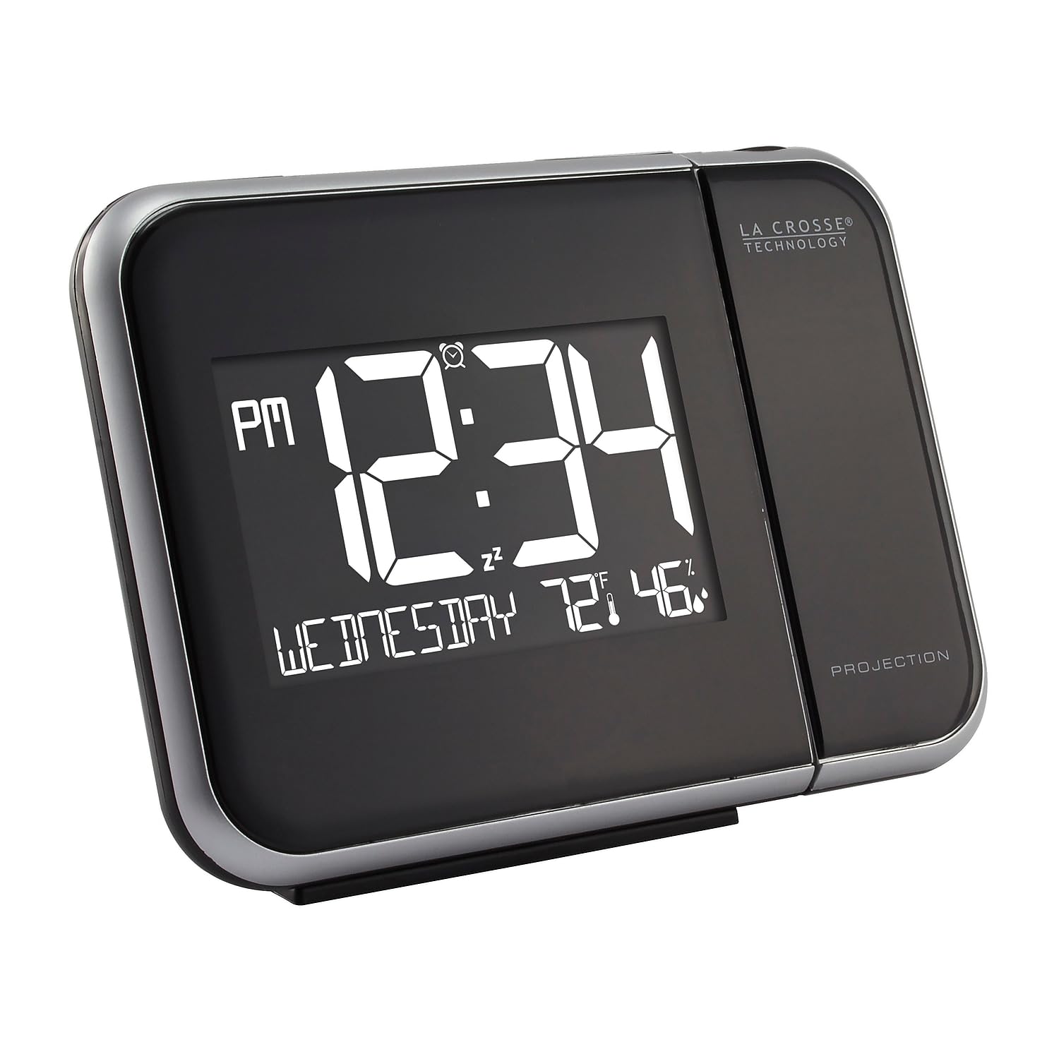 La Crosse 616-1412 projection clock projecting time on ceiling for easy viewing