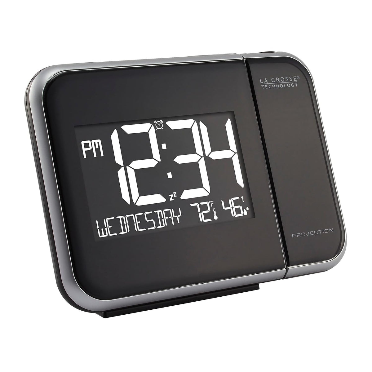 La Crosse 616-1412 projection clock projecting time on ceiling for easy viewing