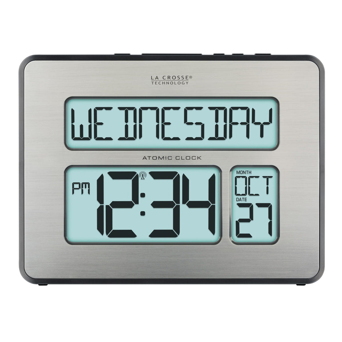 La Crosse clock with backlight display for easy night viewing