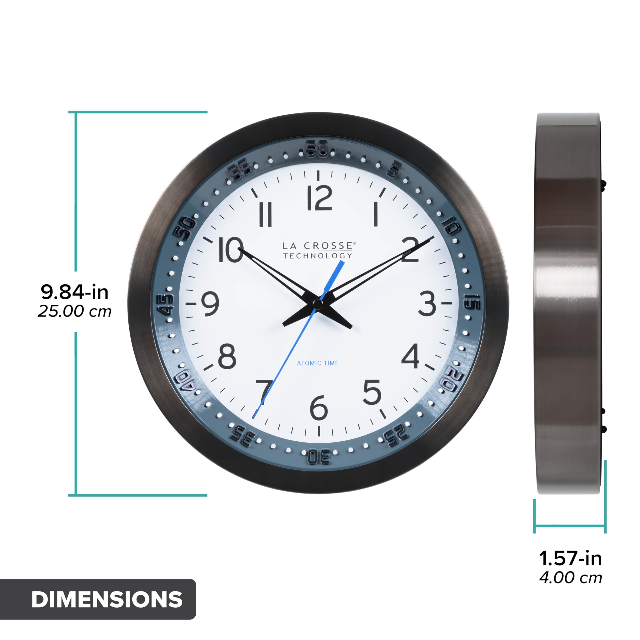 La Crosse 404-54667 black stainless frame and clear glass lens.