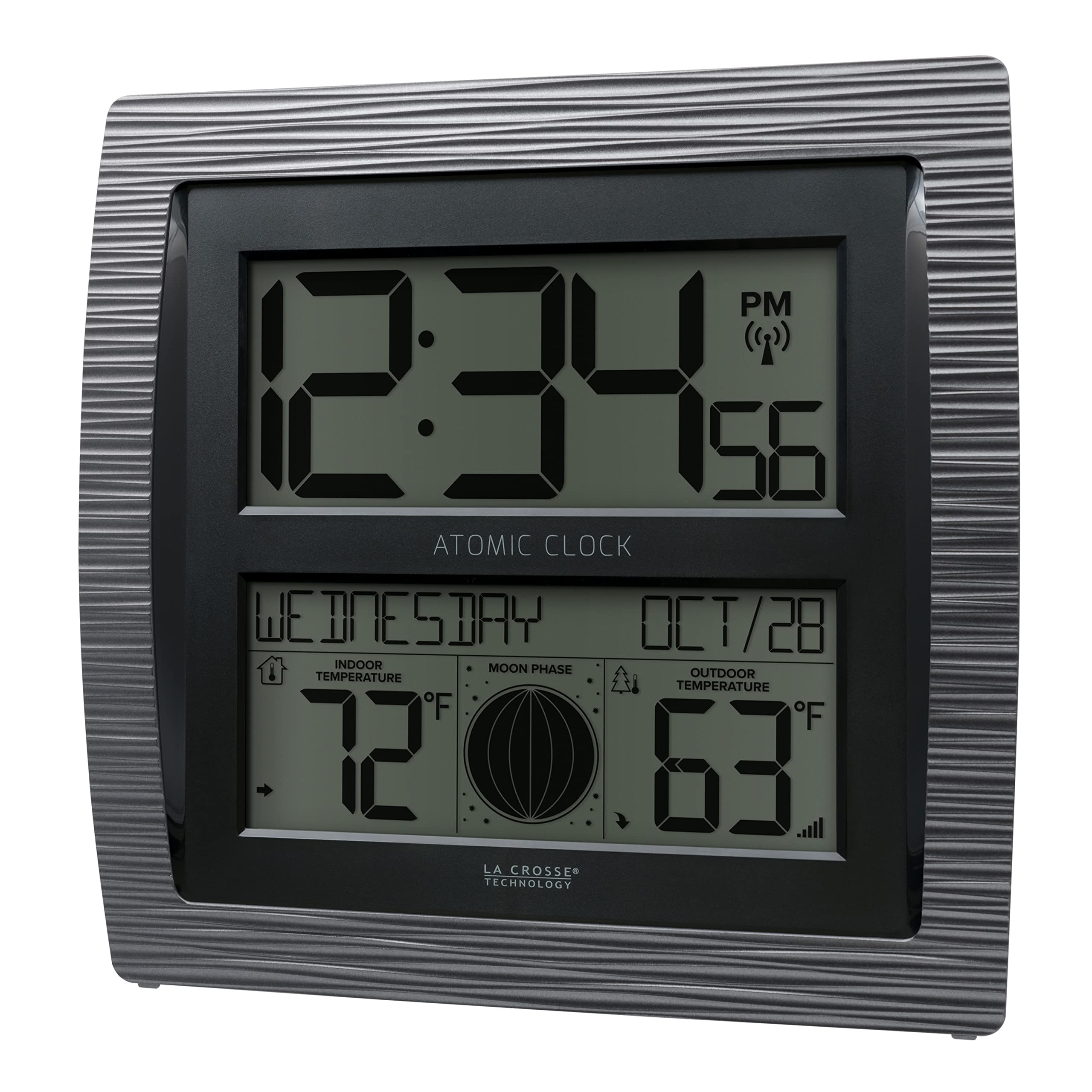 La Crosse BBB86118-INT moon phase display guides nightly planning.