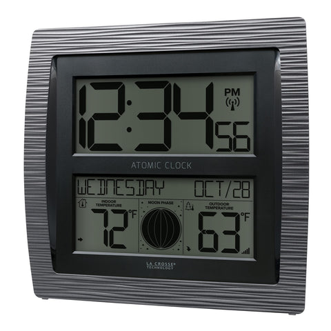 La Crosse BBB86118-INT moon phase display guides nightly planning.