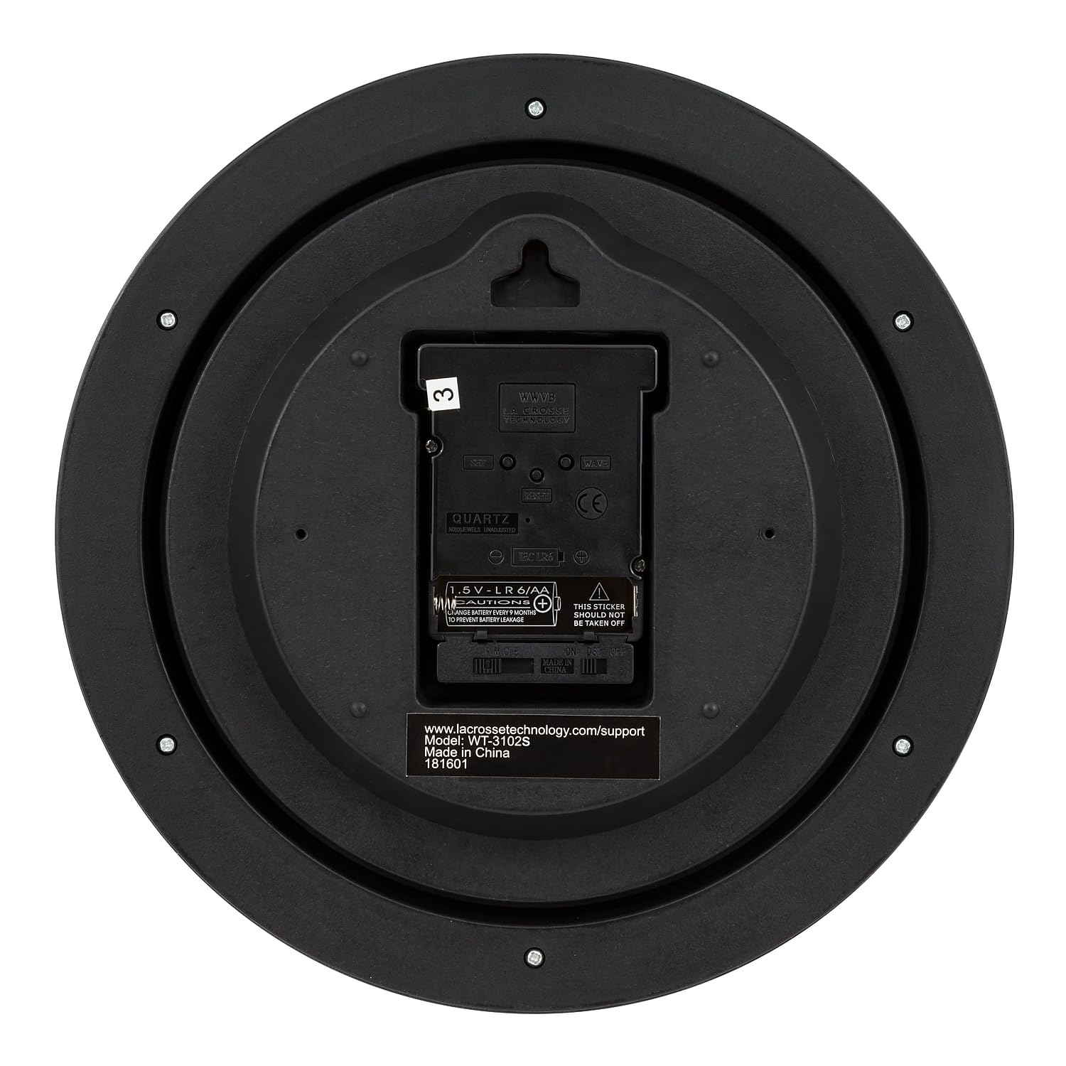 La Crosse WT-3102S wall clock in an office supports dependable scheduling.