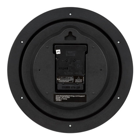 La Crosse WT-3102S wall clock in an office supports dependable scheduling.