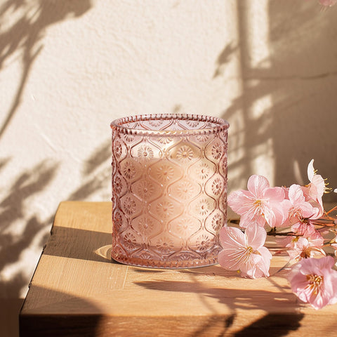 LA JOLIE MUSE Cherry Sakura Candle using soy wax for clean burn and consistency