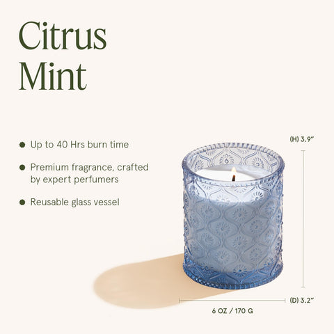 Gift-ready packaging for LA JOLIE MUSE Citrus Mint Candle emphasizing eco style.