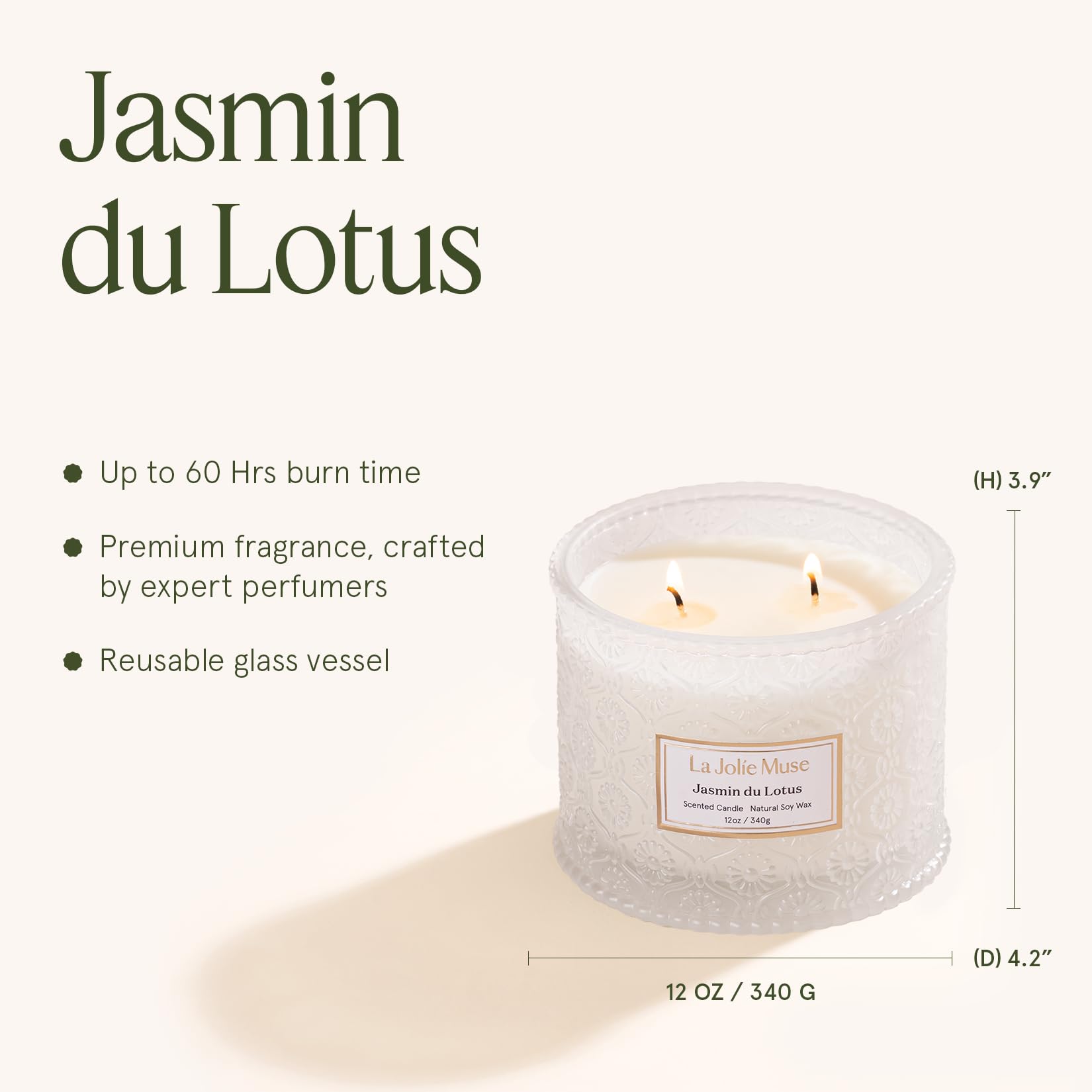 LA JOLIE MUSE vegan-soy-wax for clean, steady burn