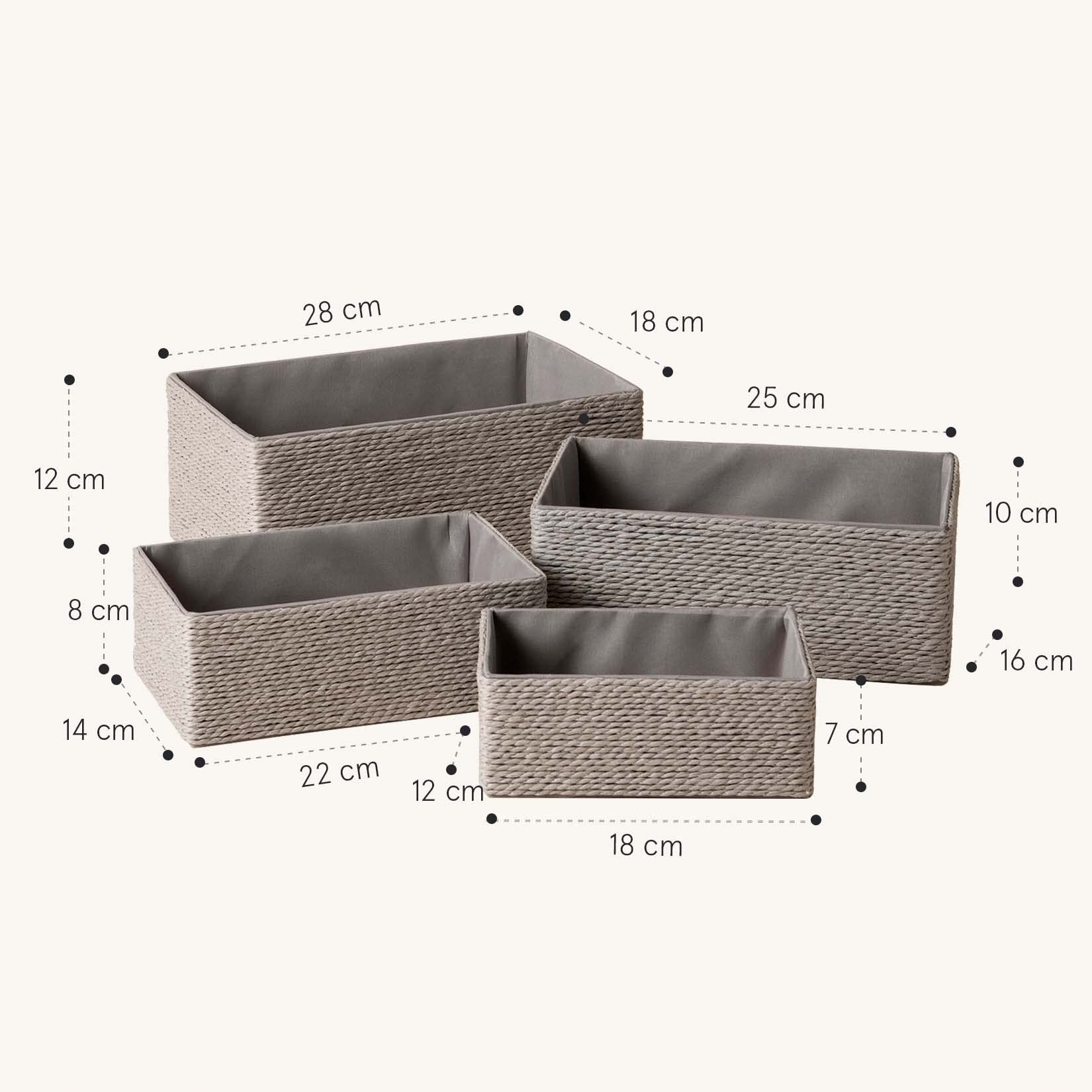 LA JOLIE MUSE closet organization basket gray for towels and toiletries.