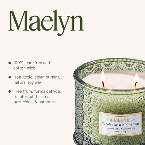 Cozy room ambiance featuring LA JOLIE MUSE candle for relaxing winter evenings.