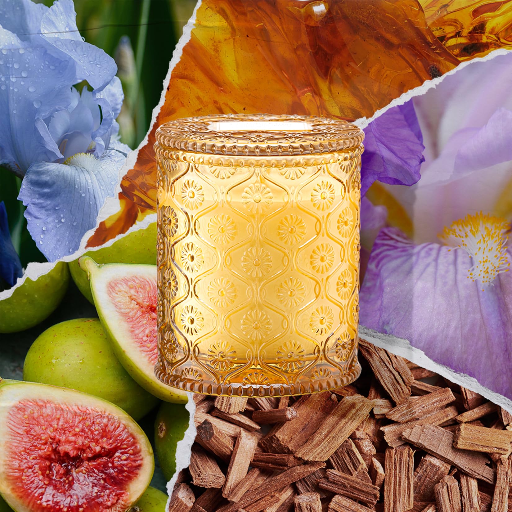 LA JOLIE MUSE embossed-daisy jar detail adds elegant ambiance to home décor.
