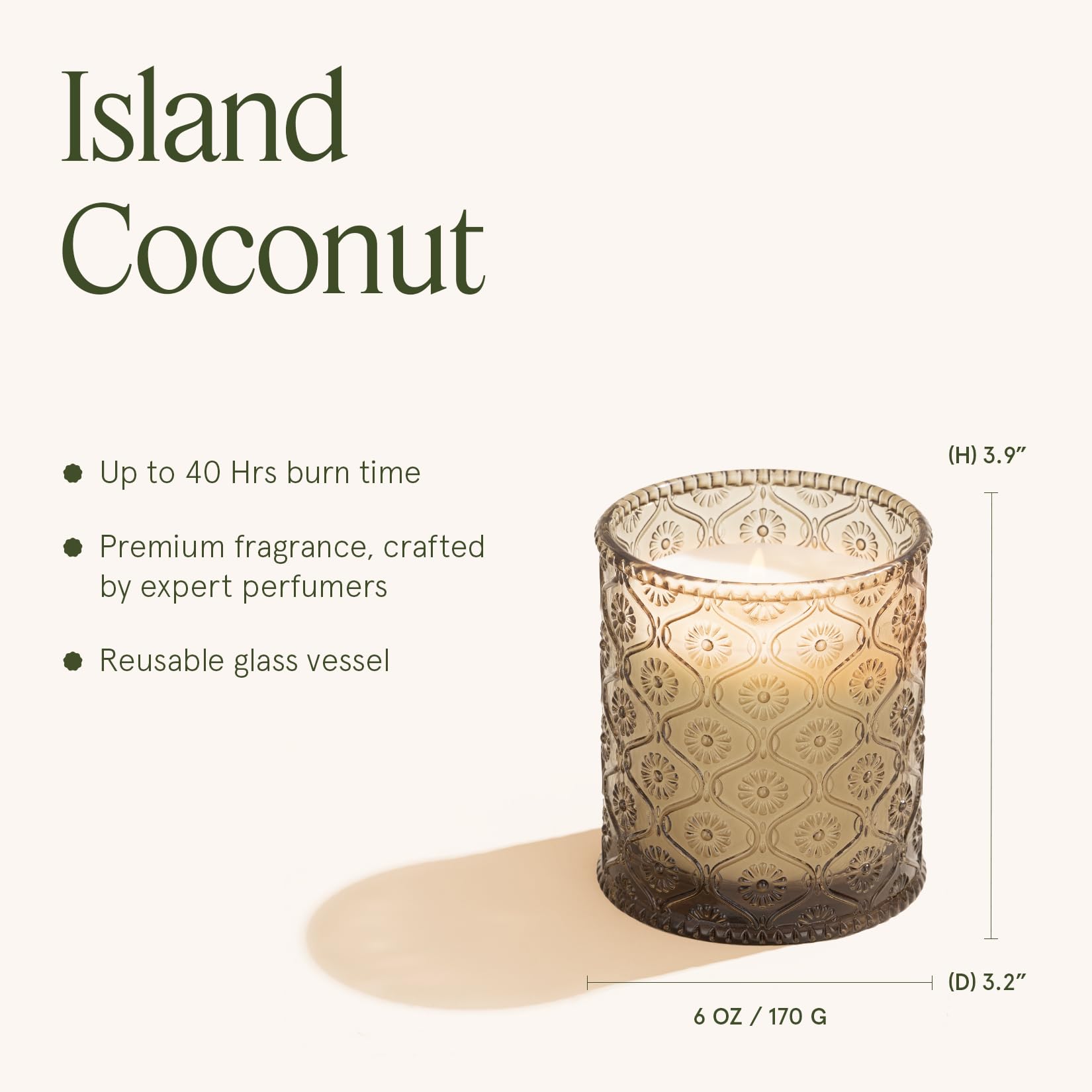 LA JOLIE MUSE Island Coconut candle packaging and eco friendly materials