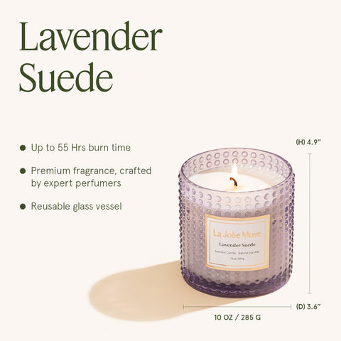 LA JOLIE MUSE lead-free wick ensures steady flame.