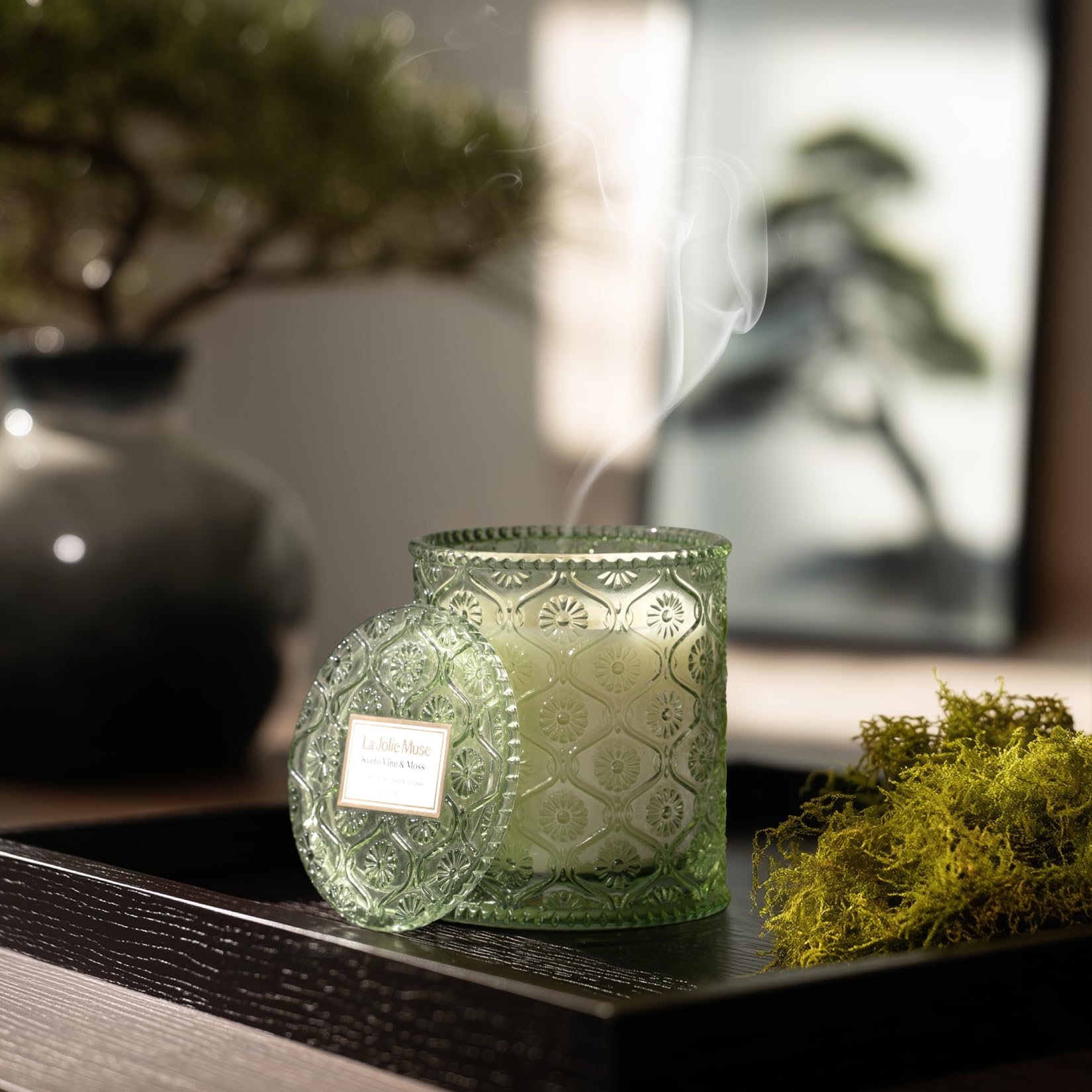 Maelyn Collection embossed jar by LA JOLIE MUSE enhances premium packaging
