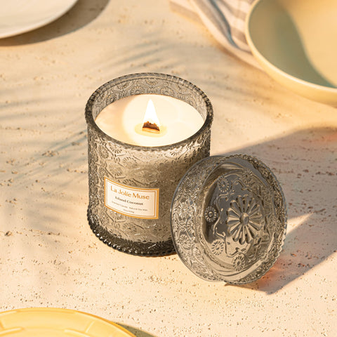 La Jolie Muse Maelyn embossed glass showcases elegant design and home decor charm.