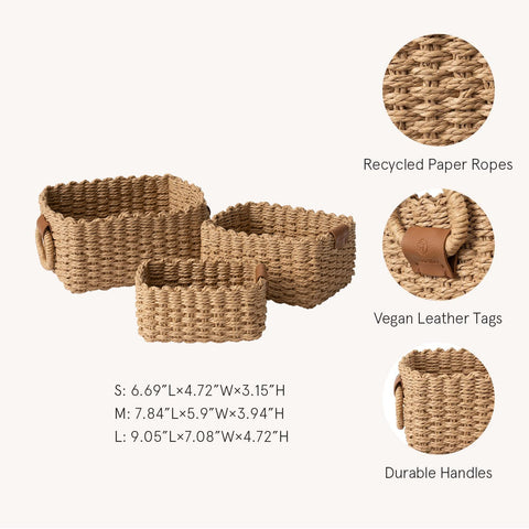 La Jolie Muse medium basket in desert hue adds stylish storage.