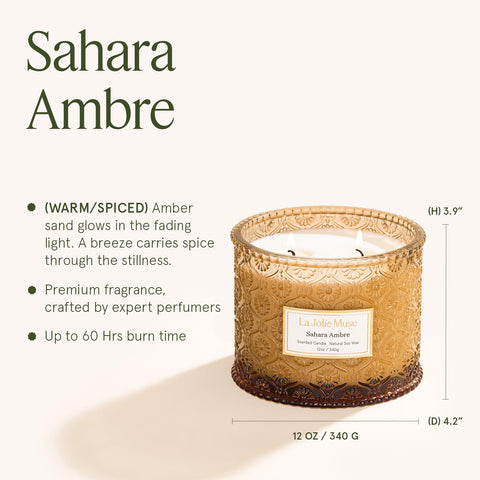 LA JOLIE MUSE Sahara Amber Candle gift-ready packaging for thoughtful gifting.