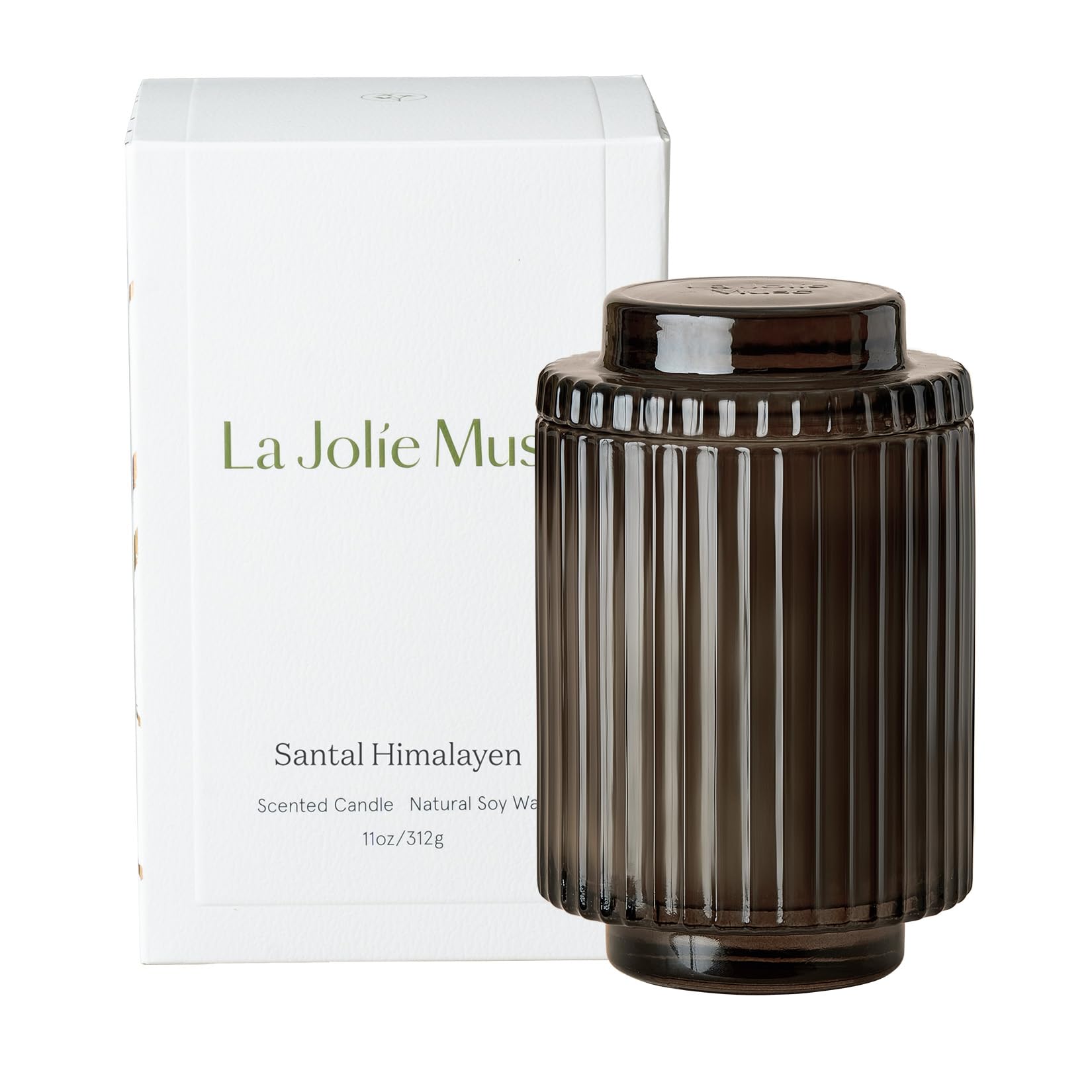 LA JOLIE MUSE Santal Himalayen candle front view with elegant design.