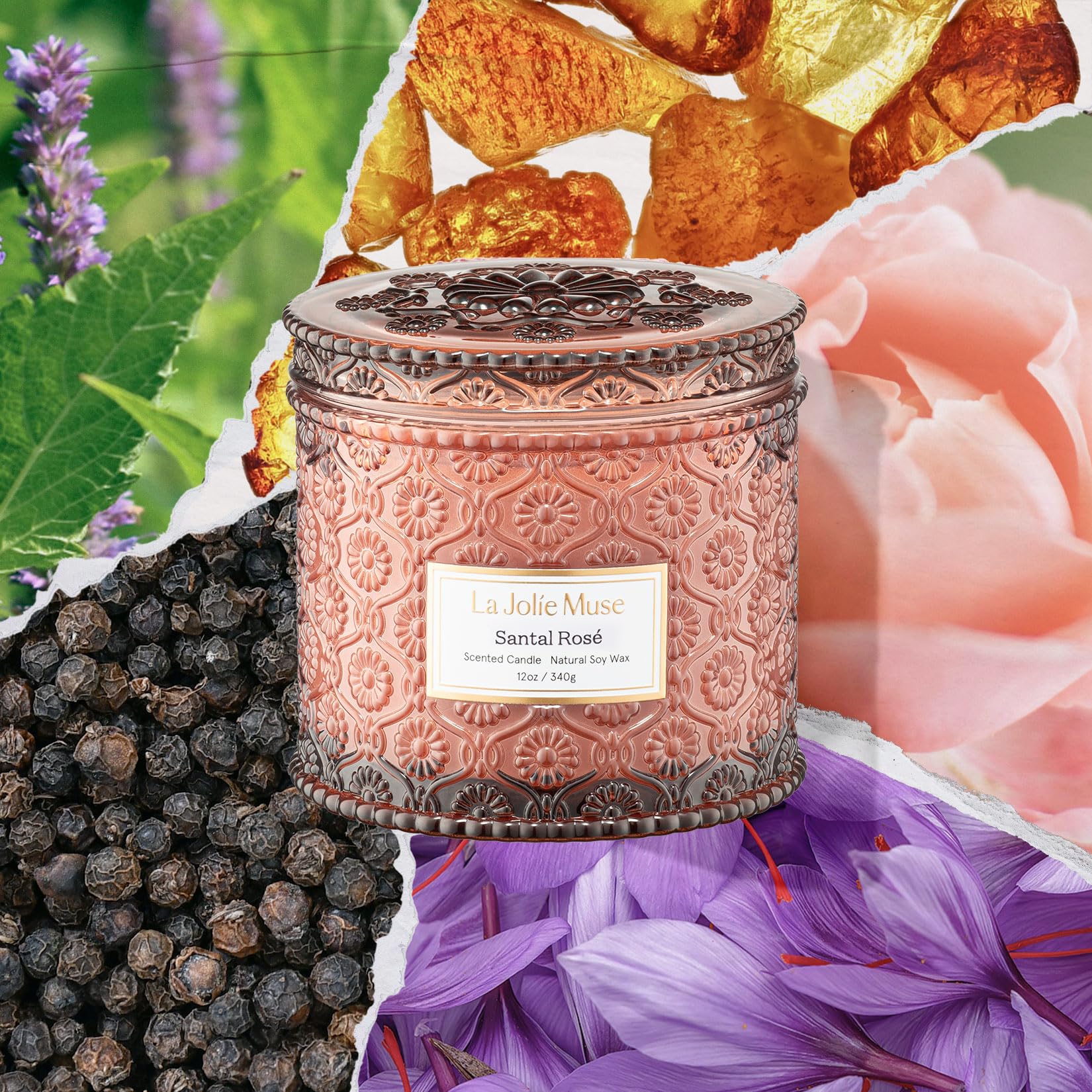 LA JOLIE MUSE Santal Rosé 2-wick burn for stronger fragrance in larger rooms
