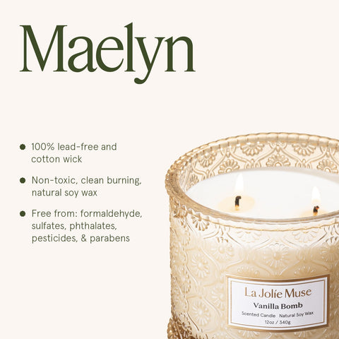 LA JOLIE MUSE Vanilla Bomb Candle burn line shows even melt pool