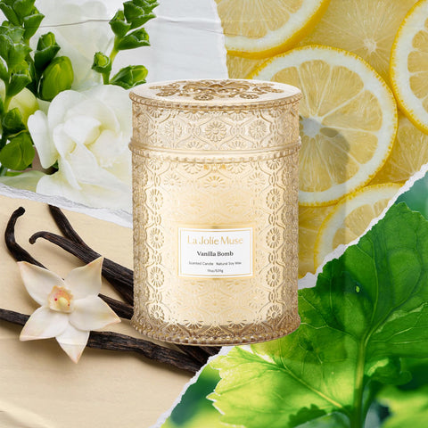 LA JOLIE MUSE Vanilla Bomb Candle fragrance notes suggest citrus-vanilla harmony