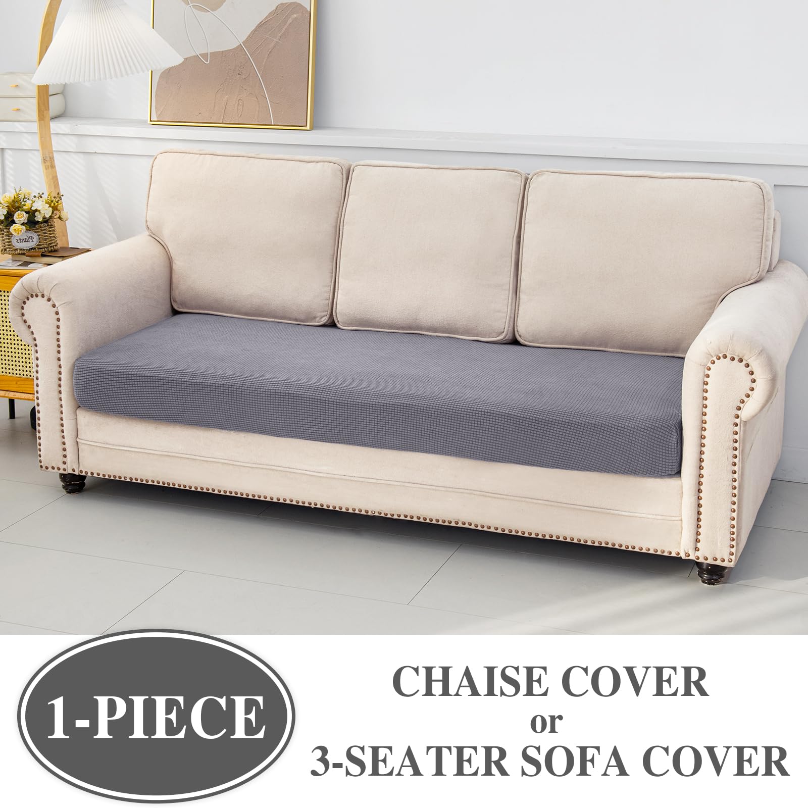 LA MEACK slipcover protects furniture from spills and pet hair while maintaining fresh looks.