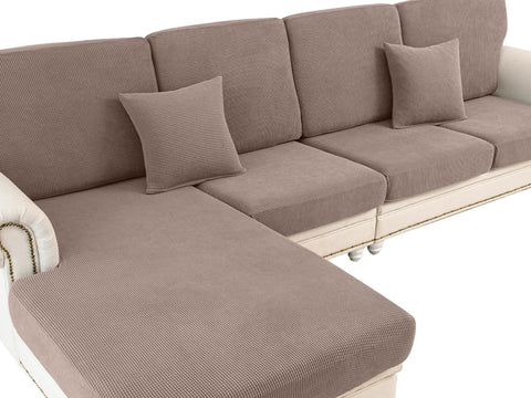 LA MEACK couch cushion cover in khaki with stretch fit for snug protects seats